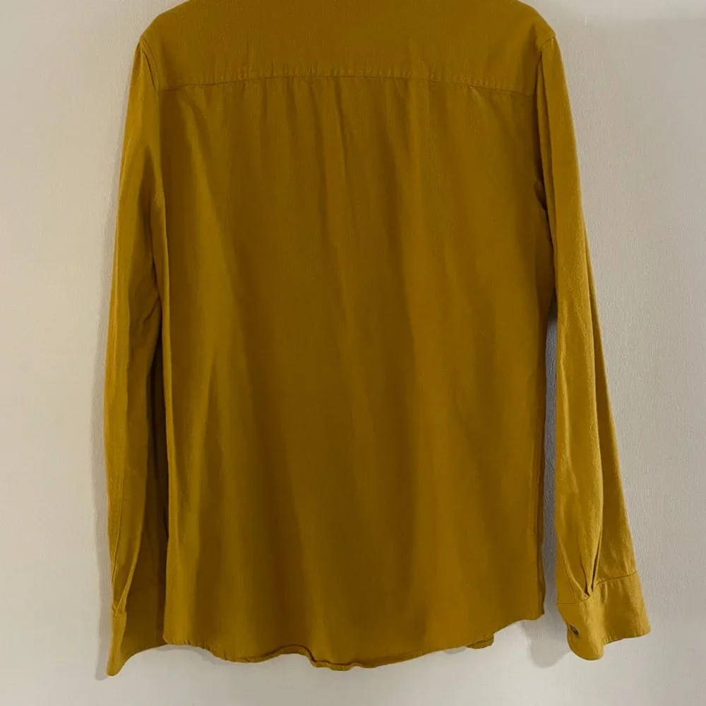 Zara Men Mustard Long Sleeve Button-up Shirt - Size S - Picture 5 of 5